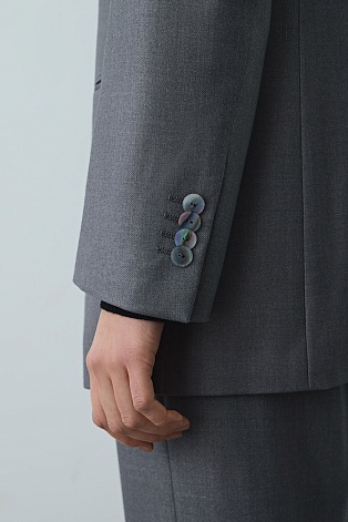 Свободный пиджак на одной пуговице, серый M