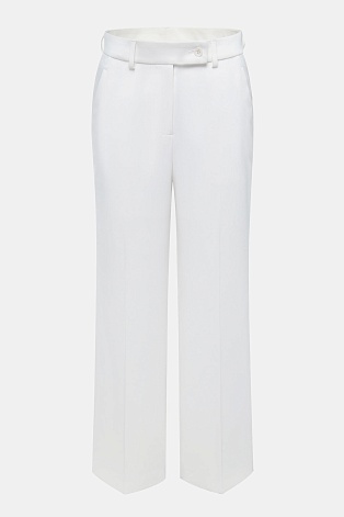 Свободные прямые брюки со стрелками, белые ELEANOR