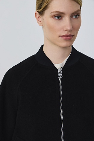 Бомбер из шерсти, черный