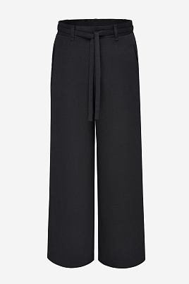 Широкие брюки с пояском, черные