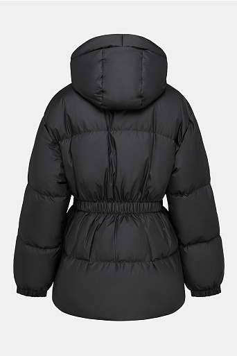 Пуховая куртка на поясе, черная