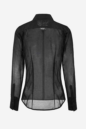 Черная полупрозрачная блузка