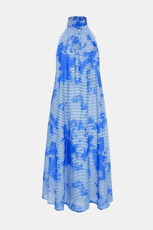 Платье в синюю полоску без рукавов