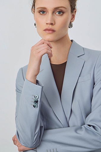 Пиджак на одной пуговице, серо-голубой MIRA