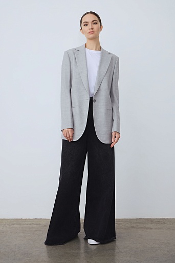 Жакет-оверсайз прямого кроя, светло-серый MILA