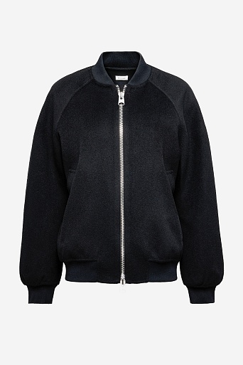 Бомбер из шерсти, черный