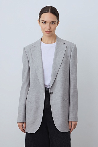 Жакет-оверсайз прямого кроя, светло-серый MILA