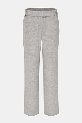 Прямые брюки из шерсти с кашемиром, серо-бежевые