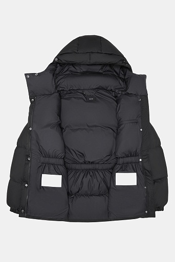 Пуховая куртка на поясе, черная