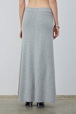 Трикотажная юбка-макси, серая