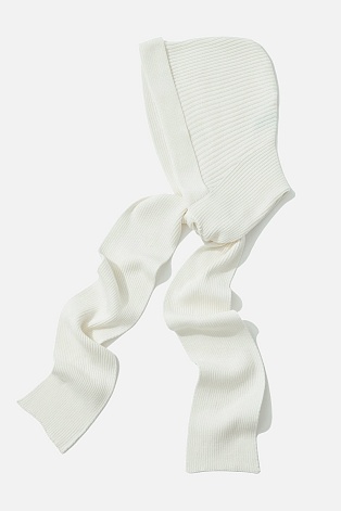 Капор с завязками, белый