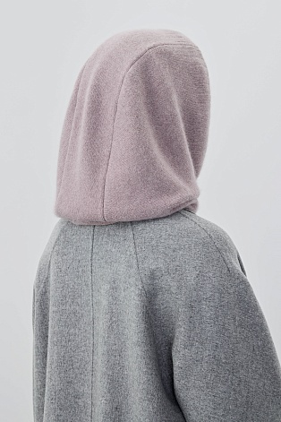 Капор с ангорой, лавандовый