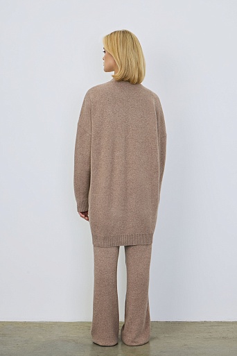 Свободные трикотажные брюки с кашемиром, светло-коричневые