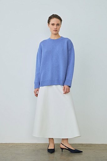 Хлопковый джемпер с кашемиром, голубой