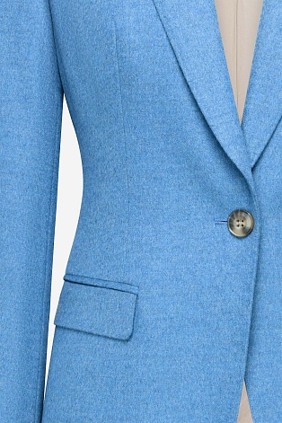 Жакет на одной пуговице, голубой M