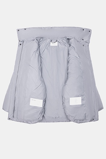 Пуховик с воротником стойкой, серый