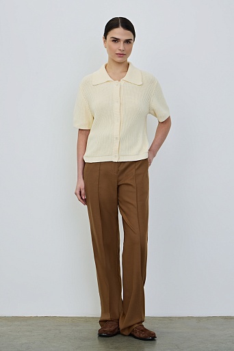 Кардиган с коротким рукавом, сливочный