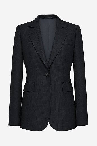 Приталенный жакет в тонкую полоску, черный KARLA