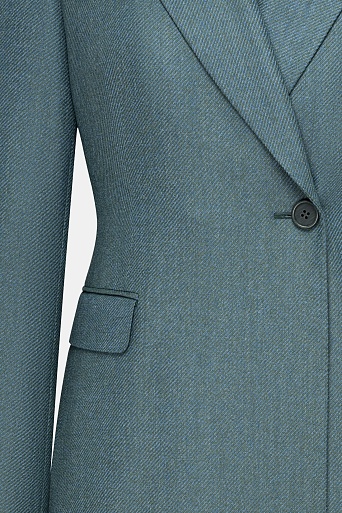 Приталенный жакет из шерсти на одной пуговице, бирюзовый Jemma