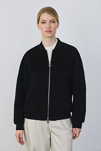 Бомбер из шерсти, черный