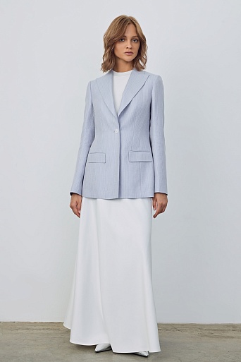 Удлиненный жакет с высокой шлицей, серый с розовым FLORENCE