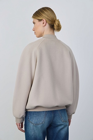 Бомбер из шерсти, песочный