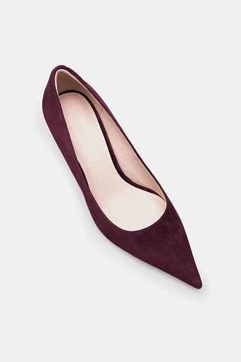 Туфли-лодочки на среднем каблуке, цвет винный
