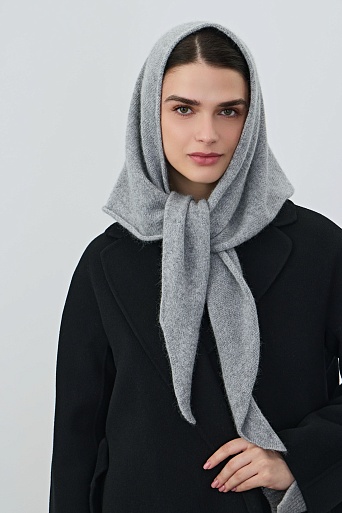 Косынка с ангорой, серая