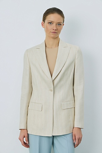 Удлиненный пиджак с высокой шлицей, светло-бежевый FLORENCE