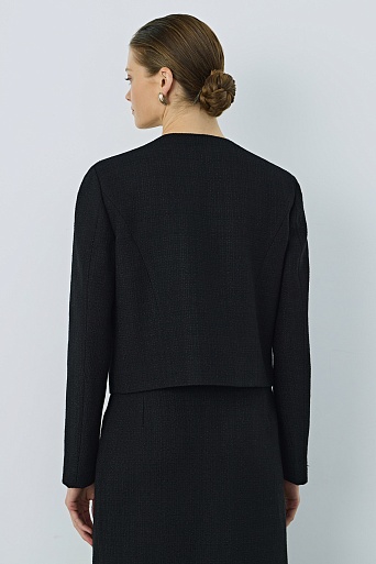 Укороченный жакет букле, черный CHARLOTTE