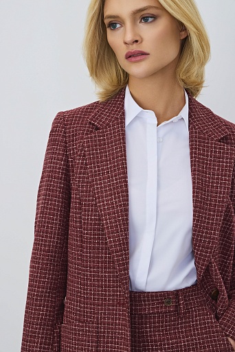 Удлиненный жакет в белую клетку GABRIELLA