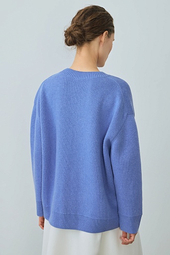 Хлопковый джемпер с кашемиром, голубой