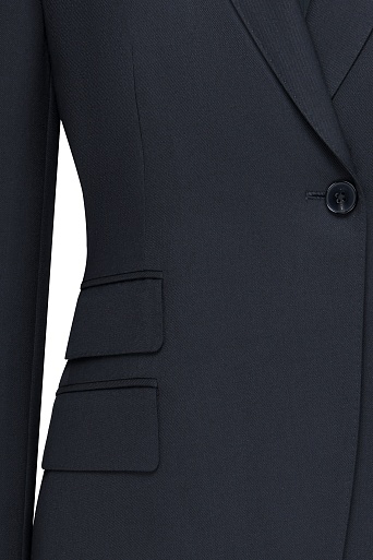 Приталенный жакет с декоративной складкой, черный