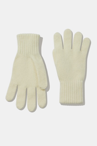 Перчатки с ангорой, молочные