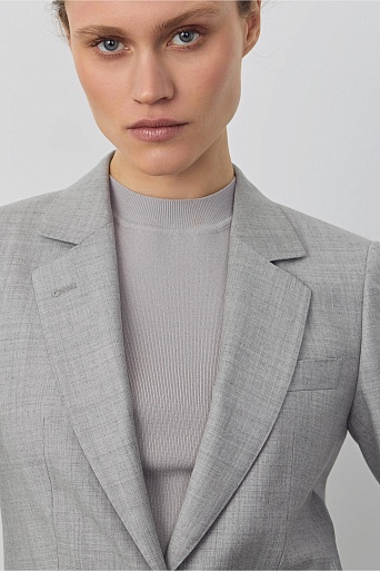 Жакет на одной пуговице, цвет светло-серый KARLA