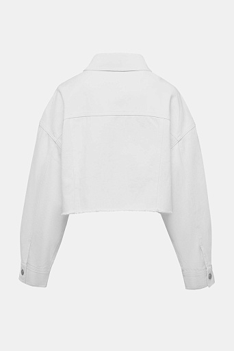 Укороченная джинсовая куртка, белая