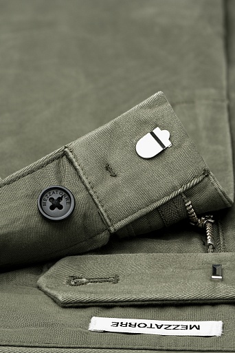 Прямые хлопковые брюки, оливковые