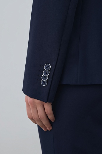 Жакет на одной пуговице темно-синего цвета KARLA
