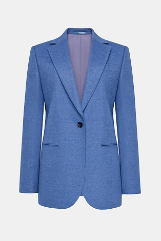 Жакет-оверсайз прямого кроя, сине-голубой M