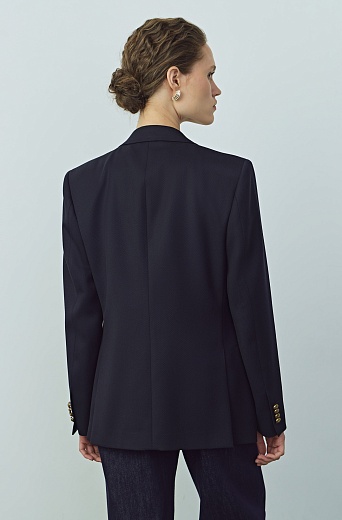 Жакет двубортный, цвет темно-синий LEILA