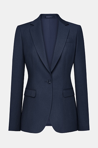 Приталенный жакет на одной пуговице, темно-синий