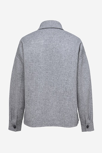 Куртка-рубашка из шерсти, серый меланж