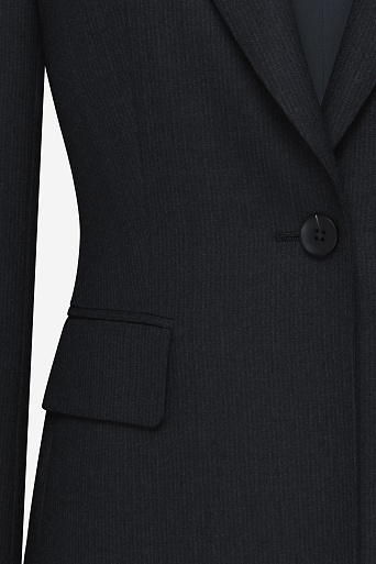 Приталенный жакет в тонкую полоску, черный KARLA