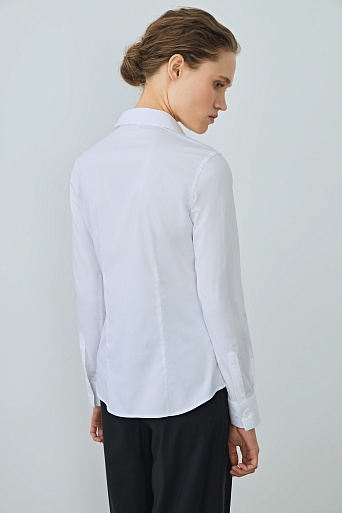 Приталенная блузка-рубашка, белая