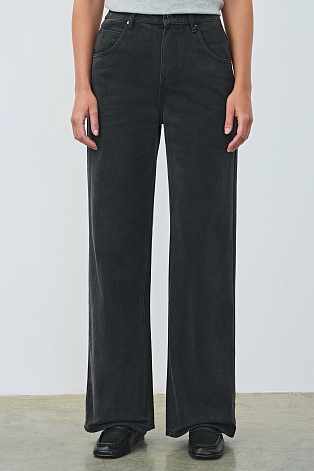 Свободные прямые джинсы, черные