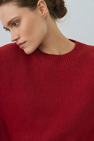 Джемпер оверсайз, красный