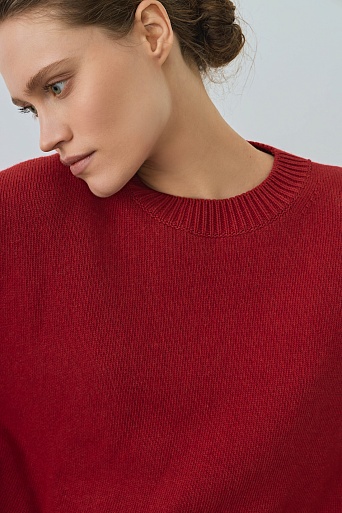 Джемпер оверсайз, красный