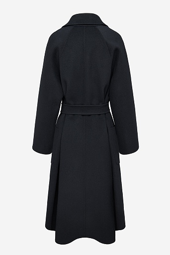 Пальто на поясе, черное