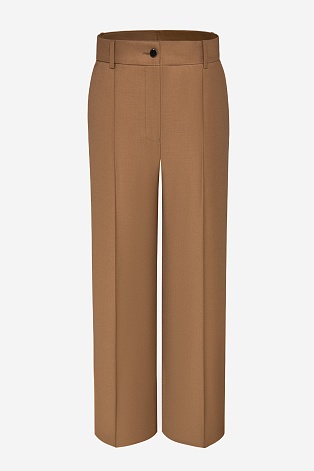 Зауженные костюмные брюки со стрелками, карамельные T