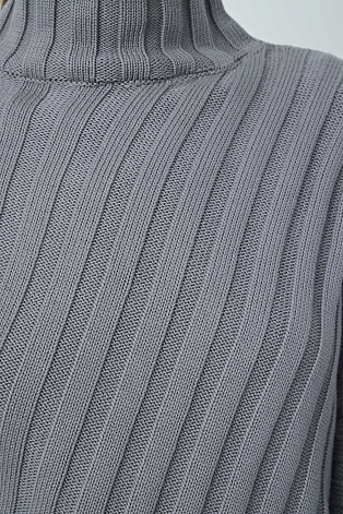 Джемпер в косой рубчик, цвет стальной